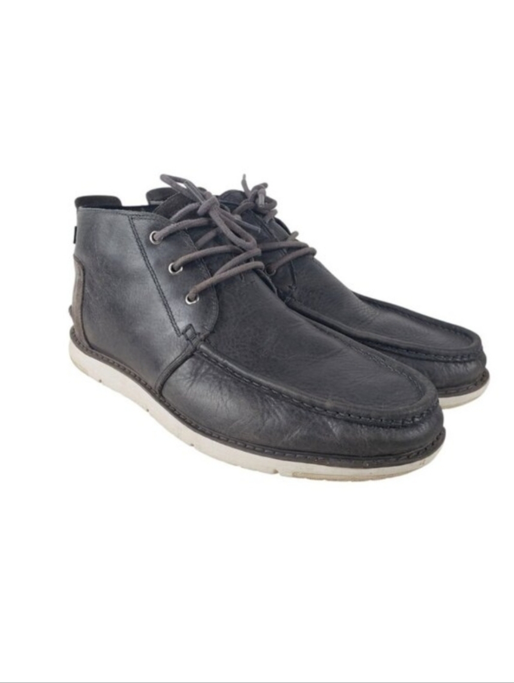 Toms Navi Moc Chukka Boots Mens Size 13 Gray Leather Casual Lace Up Ankle Shoes